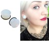 Pierced Art Trends Simple Flare Clear Opalite Moonstone Ear Plugs