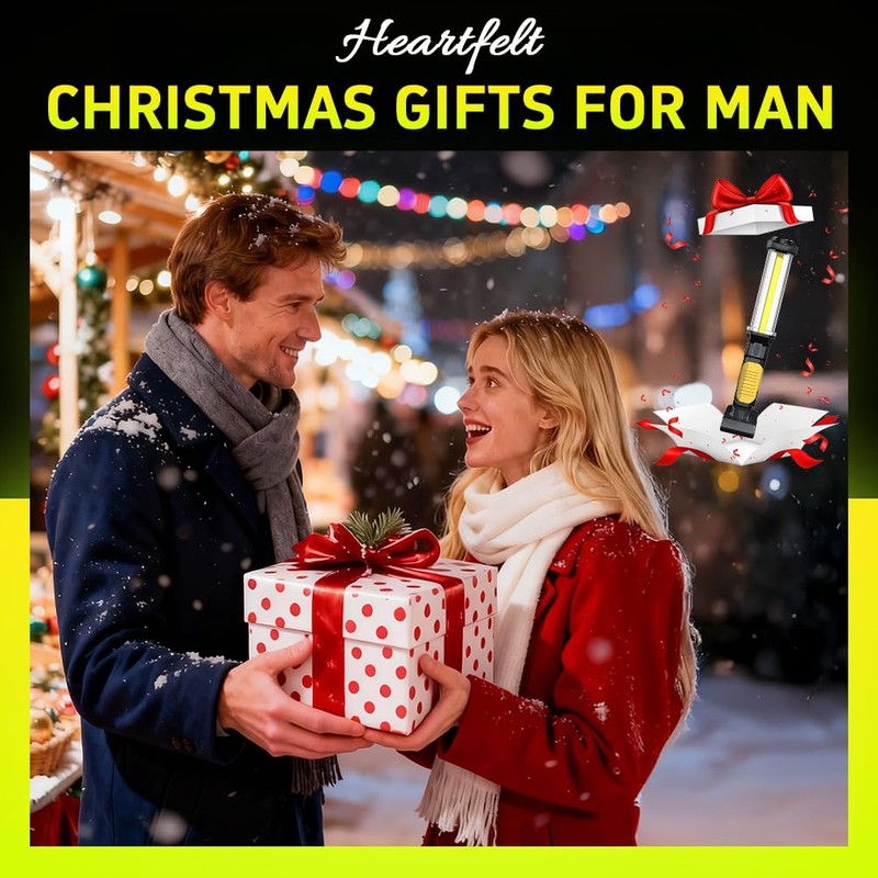 ​​WARSUN Rechargeable COB LED Work Light-Magnetic Hands-Free Trouble Light with