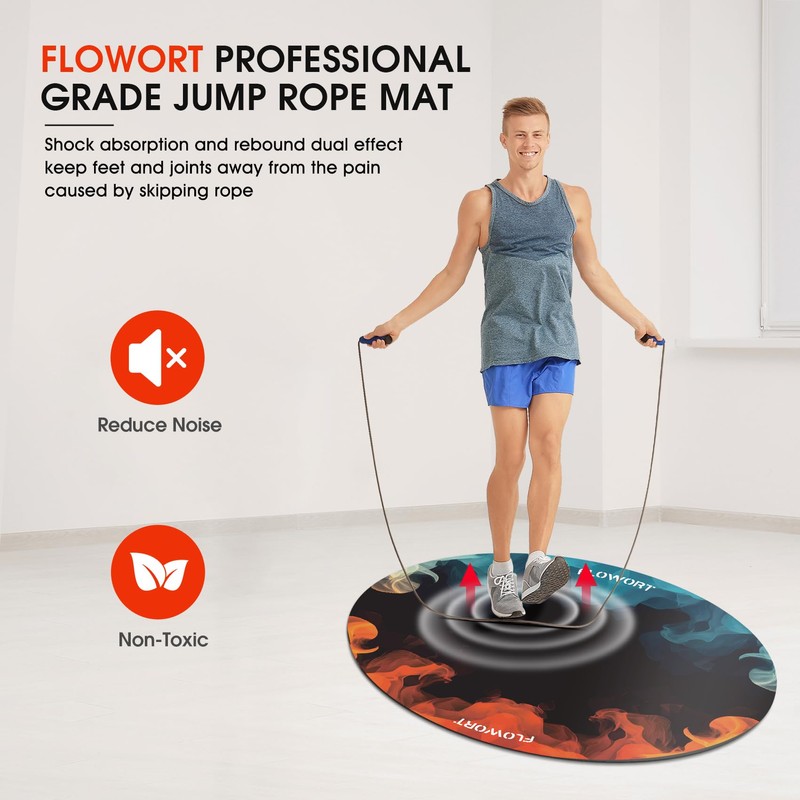 Jump Rope Mat Large Rubber Exercise Mat Indoor Outdoor Shock