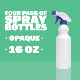 American Health Service Spray Bottles (4 Pack, 16 Oz), Refillable Heavy Duty Spraying Bottle for Cleaning Solutions, Hair Spray, Gardening, Pets, Adjustable Nozzle Setting, Mist Water