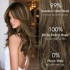 Brown Long Layered Wig with Curtain Bangs Straight Wigs for