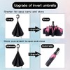 NOOFORMER Compact Reverse Folding Umbrella Automatic Windproof Travel Inverted Umbrellas