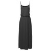 Solid Adjustable Strap Top Double Layer Maxi Dress Ash Grey