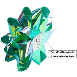 WRAPAHOLIC 14 Pcs Gift Bows Assortment - 12 Multi Colored Assorted Size Gift Bows (Silver, Green, White, Pink, Blue) and 2 Crimped Curling Ribbons, Perfect for Christmas, Holiday, Party