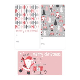 Pink Christmas Gift Tags – 75 Labels, Self-Adhesive Pink Gift Tags for Girls