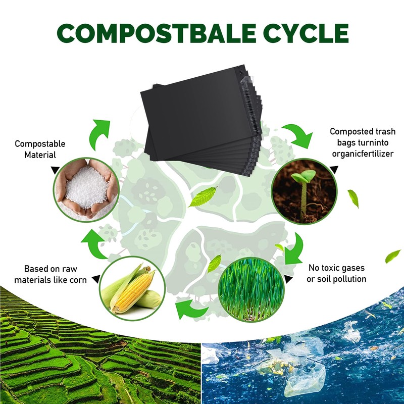 JENCENBIO Compostable Mailers Bags 6x11inch with Self-sealing Strip Eco Friendly