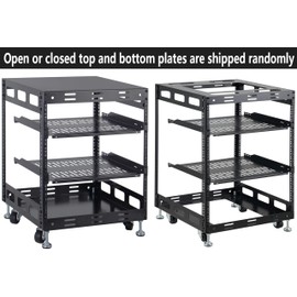 10U Open Frame Rack for Servers & AV Gear - Wall Mountable Design (Open or Closed top and Bottom Plates are Shipped Randomly)