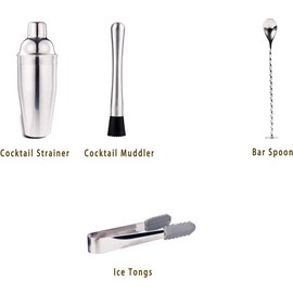 Chyodi Bartender Kit, 5 Piece Cocktail Shaker Set Stainless Steel Bar Tools