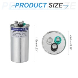PATIKIL CBB65 Capacitor, 70+10uF 370-440 VAC 50/60Hz Aluminium CBB65 Air Conditioner Motor Starting Round Capacitor for HVAC Systems, Air Conditioner, Heat Pump