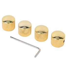4 Pcs Tone Knob Guitar Bass Knob Volume Tone Control Knobs Dome Control Knobs with Wrench Instrument Replacement (Gold)