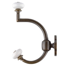 UNIQANTIQ HARDWARE SUPPLY Antique Finished with Porcelain Ball Hat and Coat Hall Tree Hook | Double Hat and Coat Hook | Wall, Hall Tree, Rack Mount Vintage Coat Hooks for Hanging Garment | CH1-MA (1)