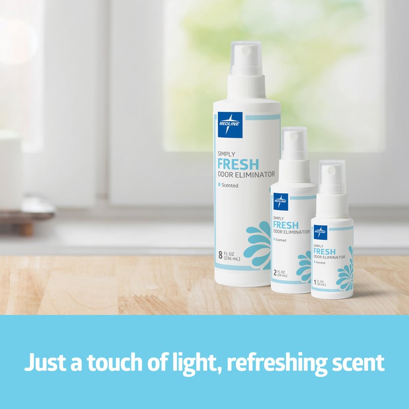Medline Simply Fresh Odor Eliminator 8 Oz Spray, Lightly Scented,