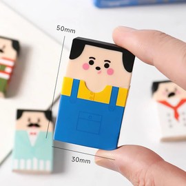 YJRUNFU Erasers, Elementary School Students, Stationery, Uncle Bald Eraser, Cute Pencil Eraser, Souvenir, Petite Gift, For Elementary School Students, For Drawing, Learning, Drawing (Set of 8)