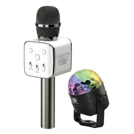 Party2Go Bluetooth Karaoke Microphone and Disco Ball Set (Black)