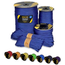 EdcX Paracord 4 mm, 35+ Solid Colours (15 m, 30 m, 50 m, 100 m, 300 m) | Ideal for Crafts, Camping, Outdoor | 100% Nylon Rope 4 mm | Tactical Cord 550 Type III (Royal Blue, 10 m)