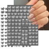 6 Sheets Bow Tie Nail Art Stickers Black White Red