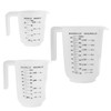 Plastic Lightweight Kitchen Measuring Jug Set of 3, Sturdy Hardwearing,