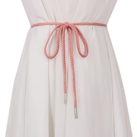 WENLOOY Women Girls Boho Weave Cotton Braided Waist Tie Belt Wrap Cloth Belts for Dress Pants