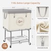 STORAGE MANIAC Rolling Laundry Cart with Storage Shelf, Heavy Duty