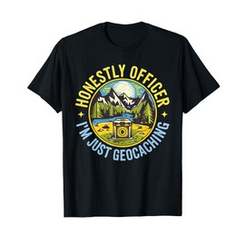 Honestly Officer I'm Just Geocaching Map Reading Geocache T-Shirt