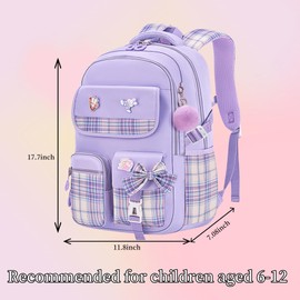 kistou Girls Backpack Kids Backpack for Girls School Kawaii Bookbag Book Bag for Elementary Primary School
