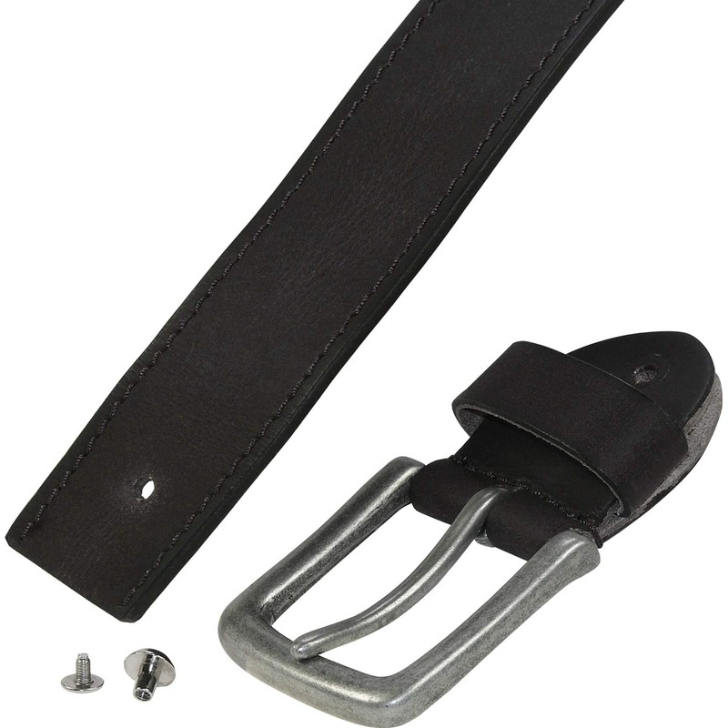 Harrys-Collection HC Men's Leather Belt Buffalo Leather with Antique Silver