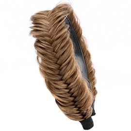 Gledola Braided Headband With Teeth Braids Hairband With Tooth Synthetic Hair Band Plaited Hairband For Women (Fishtail-Claybank)