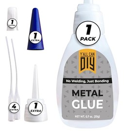 Y'allCanDiy Super Glue for Metal 4 Pk x .7 Oz. (20g)– High-Strength Formula, Instant Bond for Stainless Steel, Aluminum, Jewelry, Glass & Crafts, Waterproof, Precision Tip for Easy Control