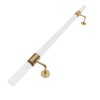 Handrail, 2 Pack Acrylic Staircase Handrails, Clear with Golden Brackets,