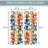 Colorful Abstract Curtains Geometric Circle, Mid Century Modern, 42x84in