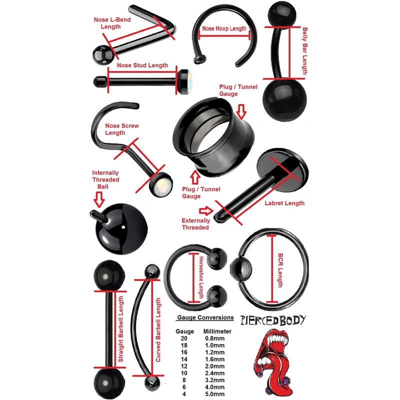 PiercedOff Titanium Black IP over 316L Surgical Steel Nose Hoop