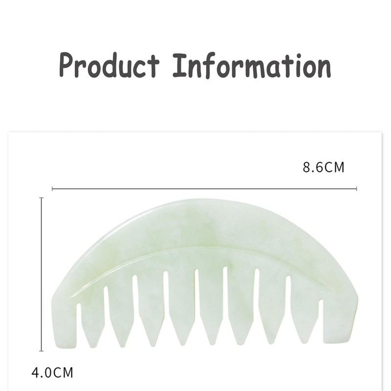 BoAn Natural Jade Massage Comb 2 Pcs,Multi-Functional Head Massage,Meridians Massager