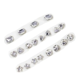 20 Pcs White Nail Rhinestones Crystal Clear Rhinestones Heart Gems Stones Nail Art Diamonds Jewels Multi Shapes Nail Charms for Nail DIY Jewelry (Transparent)