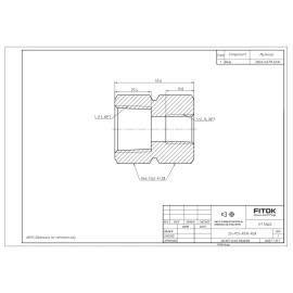 FITOK 316 SS Hex Reducing Coupling 1 x 1/2 FNPT, 4400 psi, SS-PCG-NS16-NS