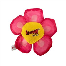 YEOWWW Catnip Toy For Cats - Organic Daisy-Shaped, Crinkle Cat Toy, Durable And Safe, For Indoor And Outdoor Cats, Pink 12Cm