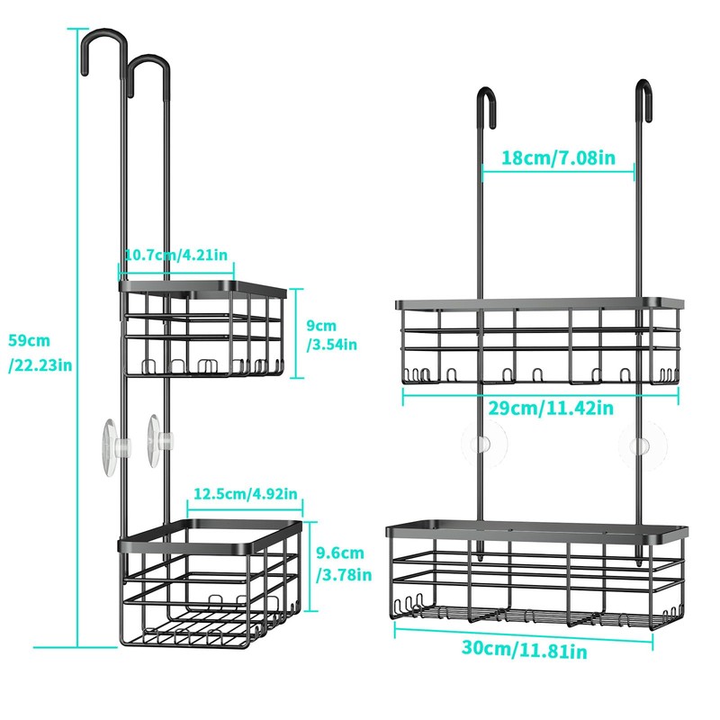 HapiRm Hanging Shower Caddy Organizer - No Drilling Shower Organizer
