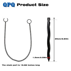 QPQ Rain Chain Ground Anchor Stake, Metal Aluminum, for Outdoor Gutters