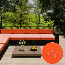 vctops Waterproof Oxford Outdoor Cushion Cover 25x25x4 inch Furniture Patio Cushion Cover Replacement Outdoor Seat Cushion Slipcover with Zipper (Dark Orange,25"x25")