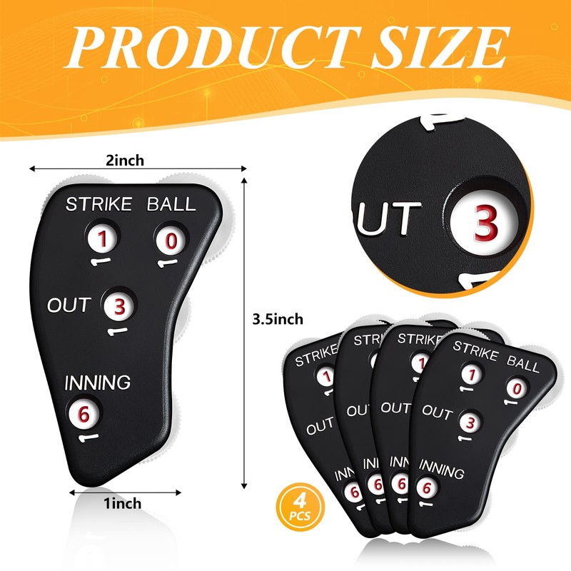4 Wheel Umpire Indicator Umpire Clicker Umpire Gear Baseball Clicker