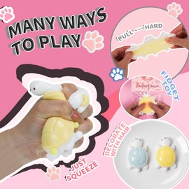 Cute Turtle Taba Squishy Toys for Kids & Adults – Kawaii Stress Relief Fidget Sensory Toys, Soft Silicone Squeeze Gifts for Children, Teens, and Adults (Yellow Turtle)