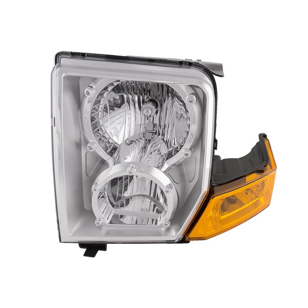 HEADLIGHTSDEPOT Chrome Housing Halogen Headlight Compatible with Jeep Commander 2006-2010