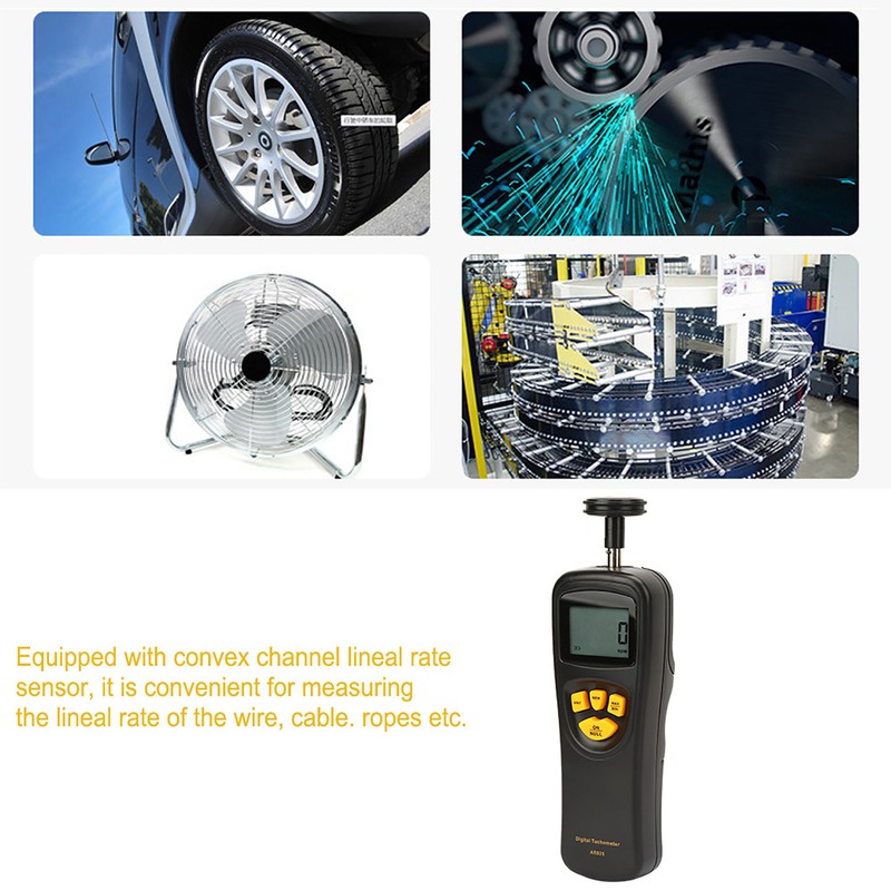 SMART SENSOR 0.5~19999 RPM Contact Digital Tachometer Rotation Meter with