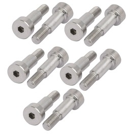 sourcing map 304 Stainless Steel Hexagon Socket Shoulder Bolts 6 mm Diameter 12 mm Long M5 Thread Pack of 10