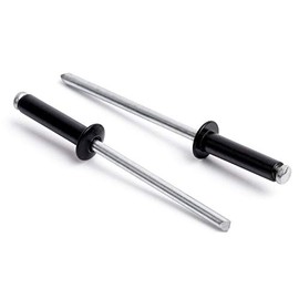 ISPINNER 100pcs 1/8" x 1/2" Aluminum Blind Rivets, 3.2 x 12.7mm Pop Rivets, Pack of 100 (Black)