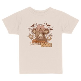 Moo I Mean Boo Toddler Kids T-Shirt 4T Natural