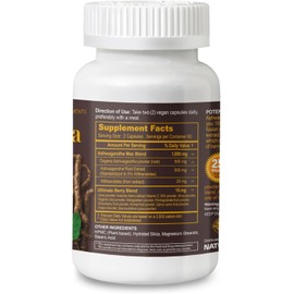 Ashwagandha Max - Organic Ashwagandha Powder & Root Extract with Ultimate Berry Blend, Supports Relaxation, Mood Balance, Stress Relief, Sleep & Muscle Recovery - 120 Vegan Capsules, 60 Day Supply