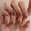 GlamRays Rosa Press on Nails Medium Chinese Style Fake Nails