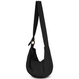 YOUR COZY Women's Crossbody Handbags Hippie bag Boho Hobo Bags for Women Shoulder Sling Bag Hippie Tote Bag Handmade Cotton Hippie Purse with Adjustable Strap (Black)