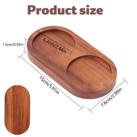 Salt and Pepper Grinder Mill Tray, 2 Partitions Pepper Mill Holder General Wooden Salt Rest Stand Condiments Organizer for Kitchen Home Supply
