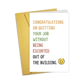 Nchigedy Funny Cowoker Leaving Card for Him Her, Humor Going Away Gift for Coworker Colleague, Naughty New Job Card for Men Women, Congratulations on Quitting Your Job Cards